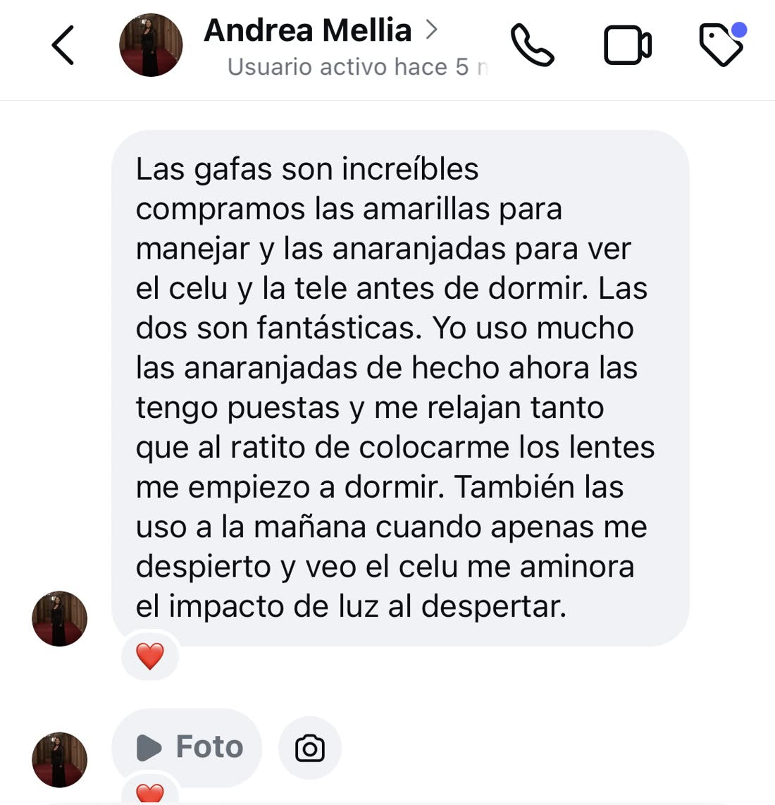 Reseña real de Andrea M.